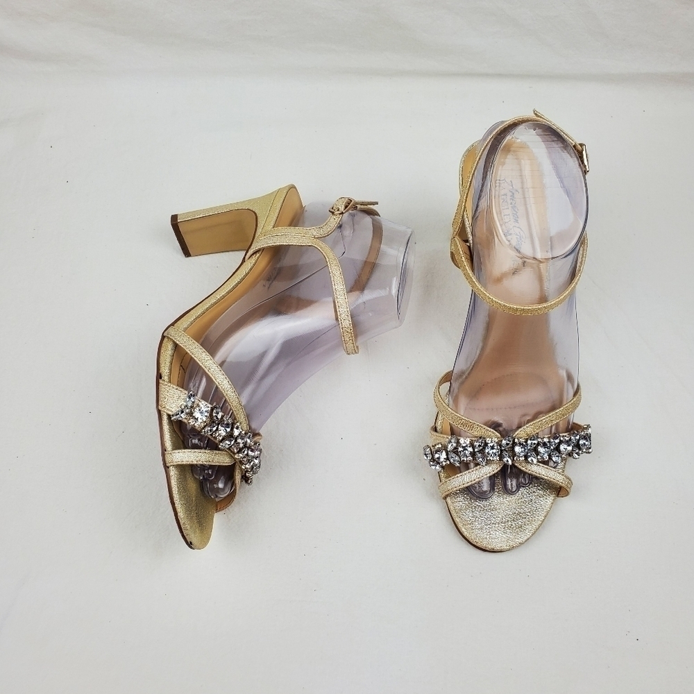 American Glamour Badgley Mischka Embellished Heels Sandals